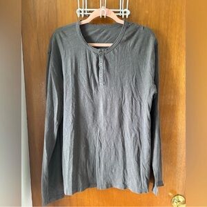 All Saints long sleeve Henley large gray